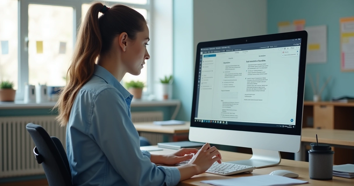 Tela de computador mostrando diagramação de avaliação escolar 