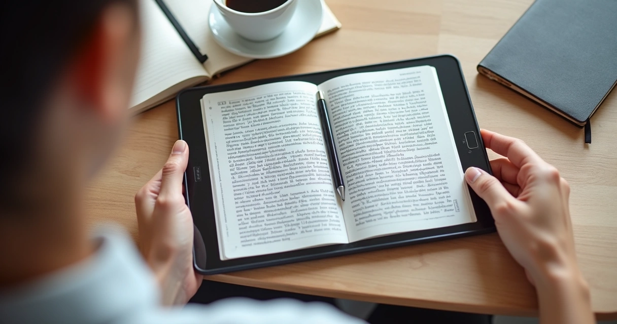 Ebook aberto em tela digital, com texto estruturado, imagens e notas de rodapé visíveis 