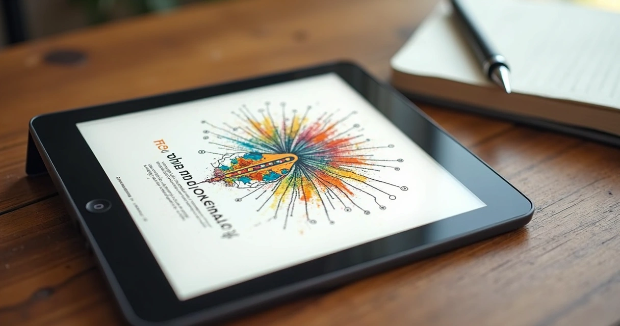 Layout com imagem centralizada em página de ebook 