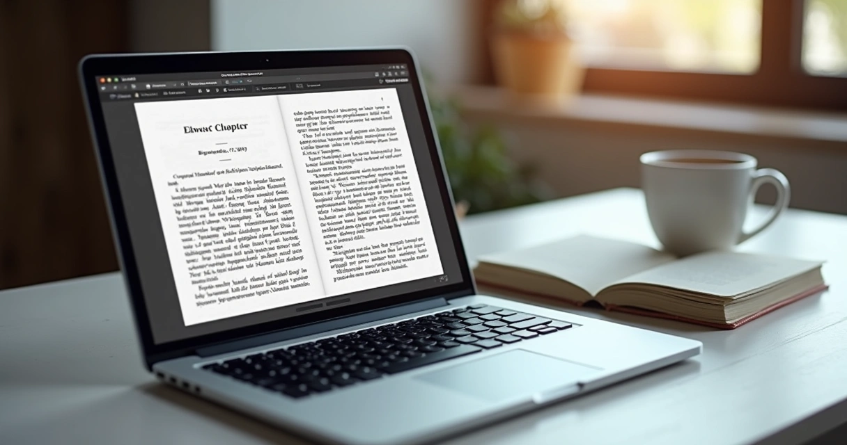 Diagramação de livro digital incluindo sumário, imagens e texto organizado para Kindle 