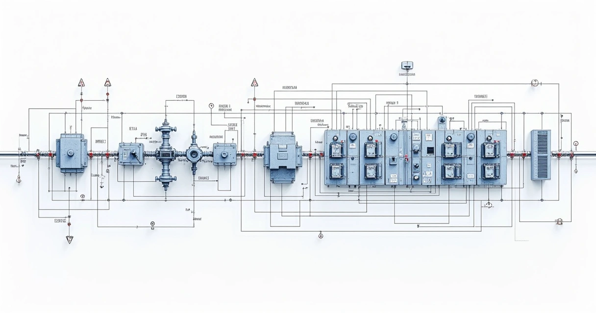 Diagrama elétrico industrial detalhado em fundo branco 
