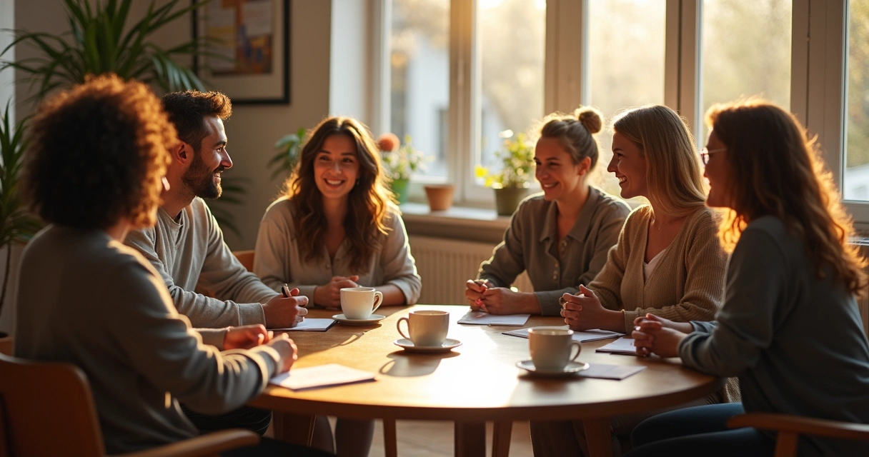 Grupo em roda de diálogo social 