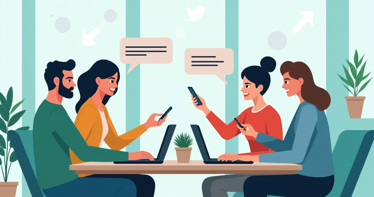 Personas dialogando calmadamente en una red social 