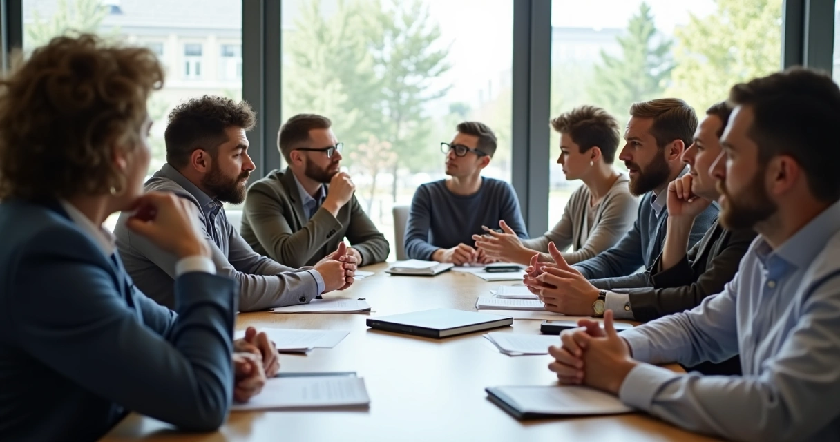 Pessoas debatendo antes da votação 