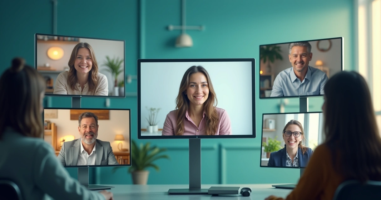 Grupo online conversando com respeito em telas conectadas