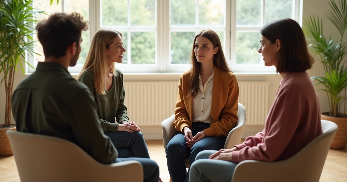 Grupo conversando com escuta e respeito
