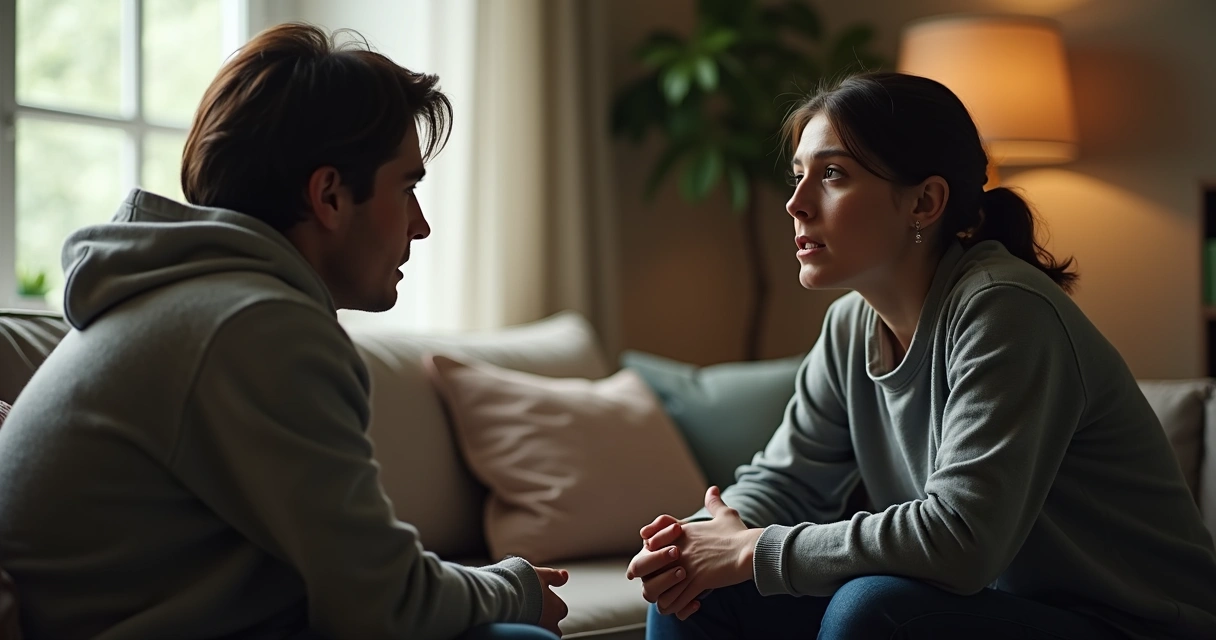 Duas pessoas conversando, uma buscando aprovação na fala da outra 