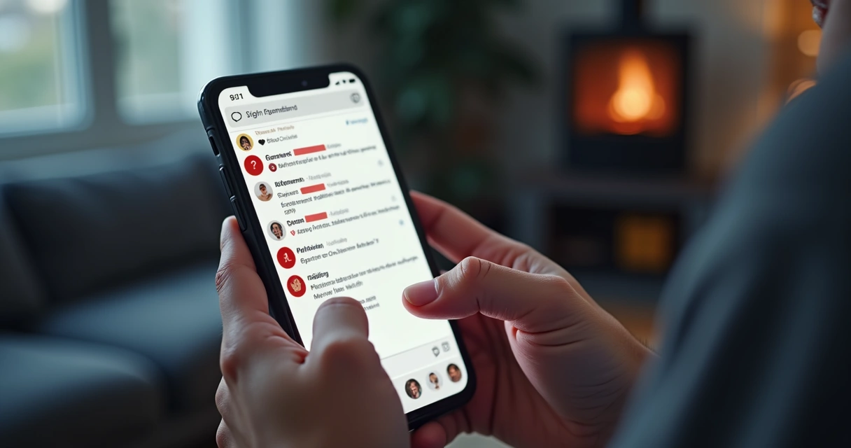 Discussão em redes sociais com comentários tóxicos na tela