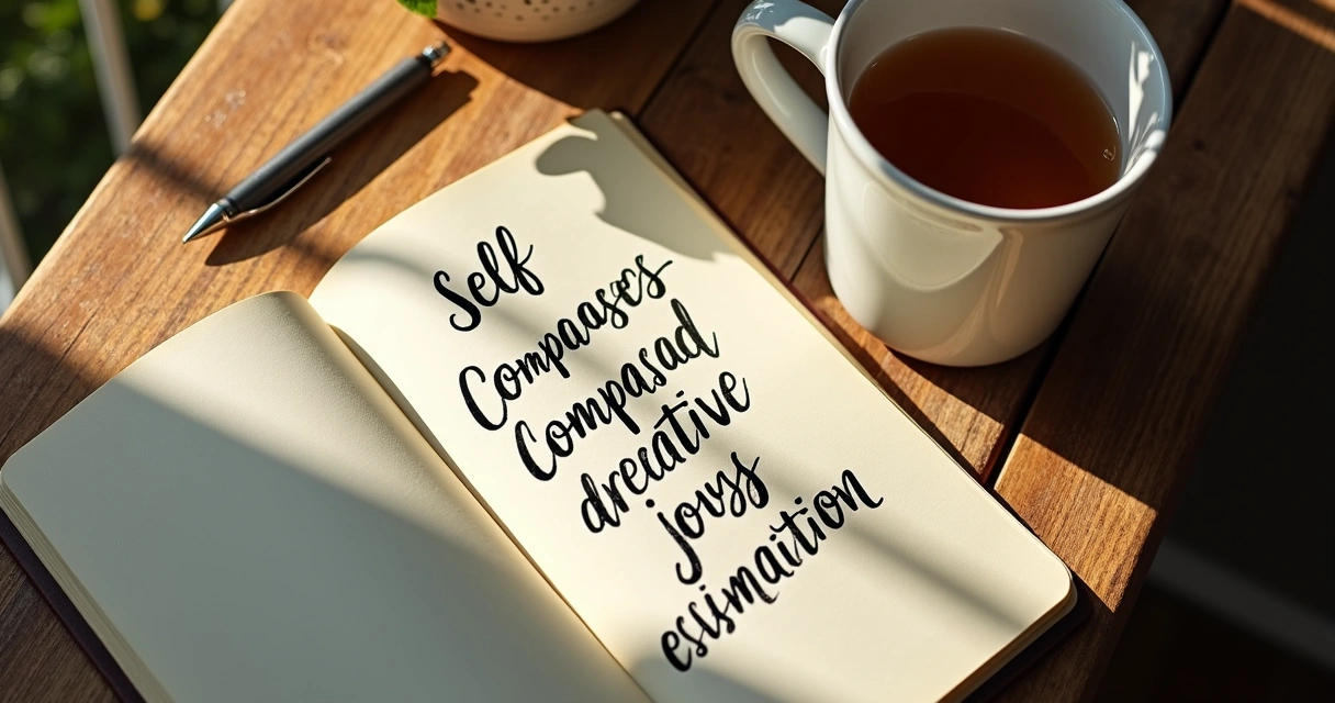 Diário aberto com frases positivas escritas 