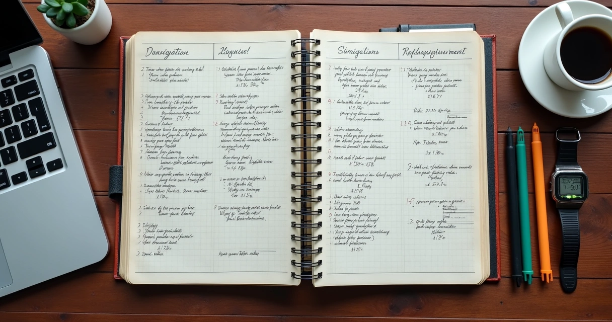 Caderno aberto com anotações de trades em Forex 