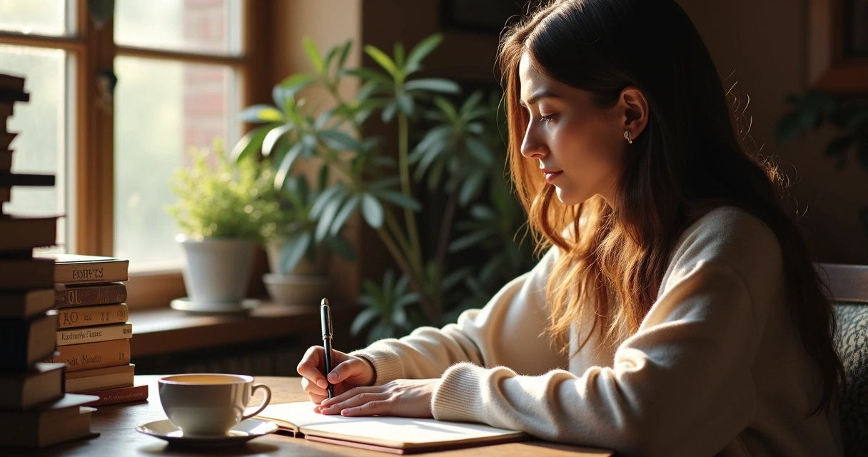 Persona escribiendo reflexiones en un diario emocional