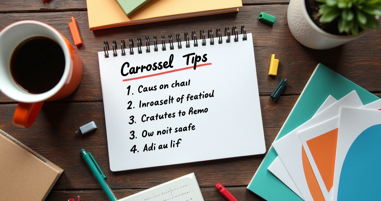 Conjunto de técnicas e dicas anotadas ao redor de carrosséis 