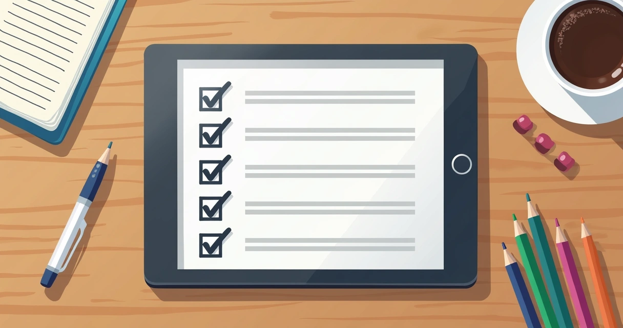 Checklist de atividades eleitorais em tela digital 