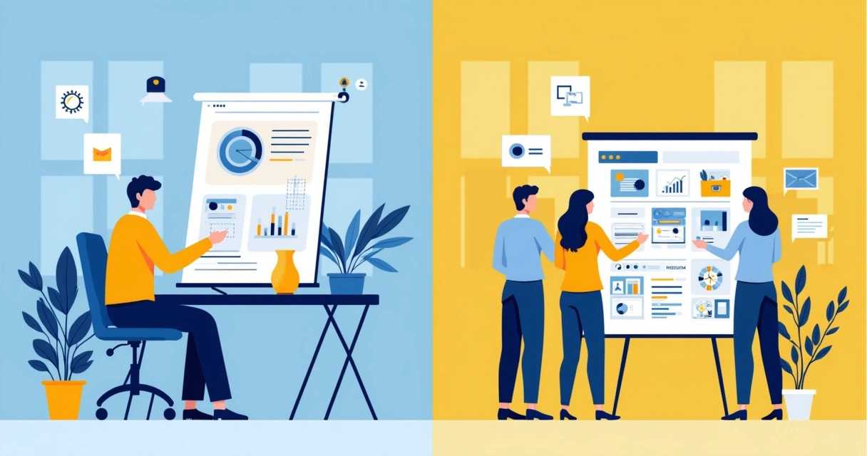 Diferença visual entre agência multiprofissional e freelancer 