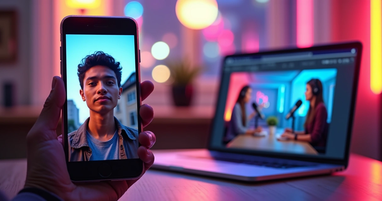 Representações visuais de cortes de vídeo vertical e horizontal lado a lado 