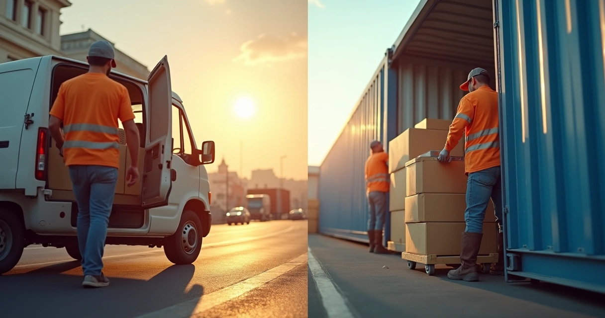 Comparação de um pacote sendo enviado dentro do Brasil e outro vindo do exterior