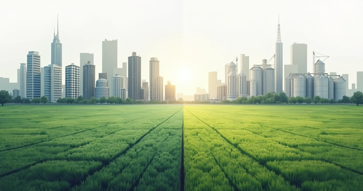 Comparação ilustrada entre Fiagro e FII mostrando ativos imobiliários e rurais 