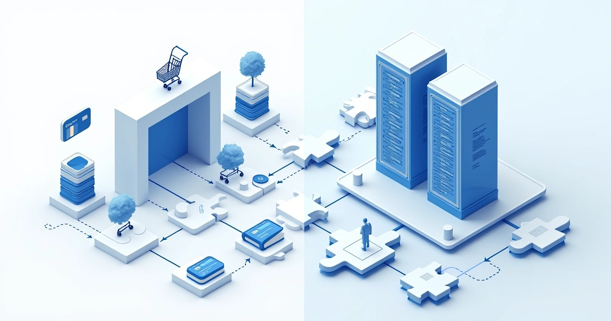 Dois caminhos distintos ilustrando gateway tradicional e plataforma própria de pagamentos