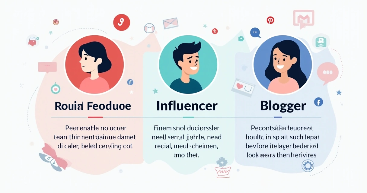 Tabela visual mostrando diferenças entre social media, influenciador e blogueiro 