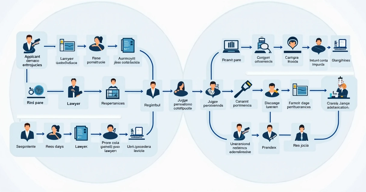 Diagrama comparando os fluxos do processo extrajudicial e judicial