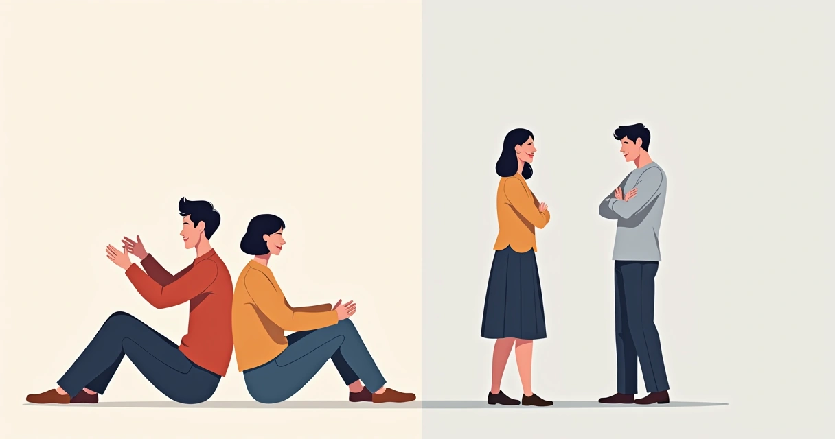 Comparación ilustrada de empatía y simpatía en personas