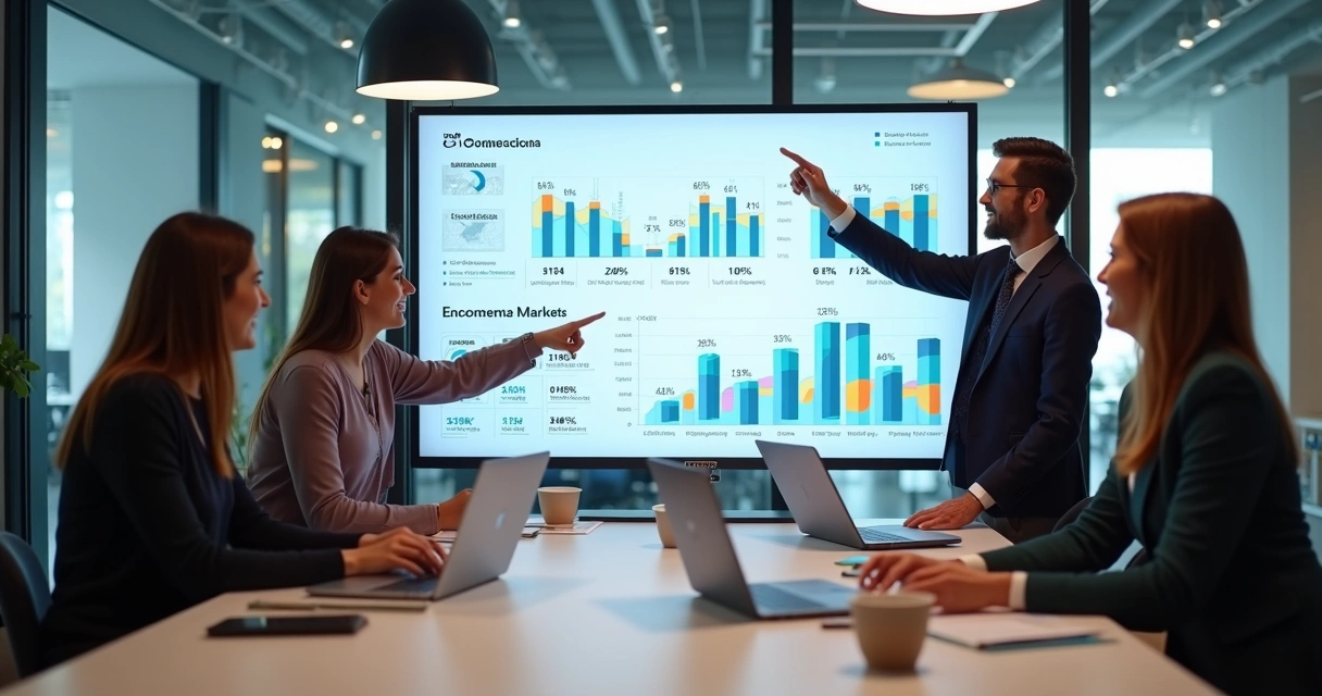 Equipe de marketing analisando métricas de engajamento em loja virtual 