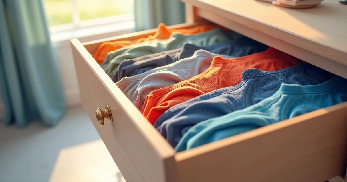 Vários modelos de cueca antissuor masculinas em uma gaveta