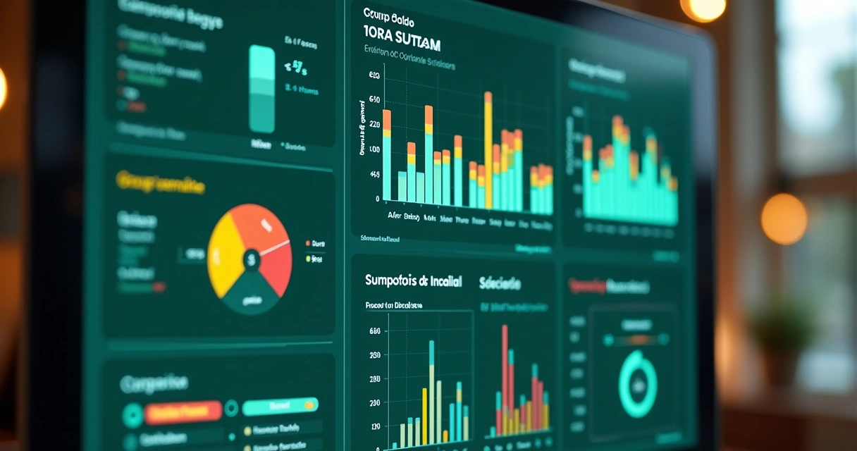 Tela de dashboard comparativo mostrando grupos escolares, gráficos semanais, e alertas em destaque 