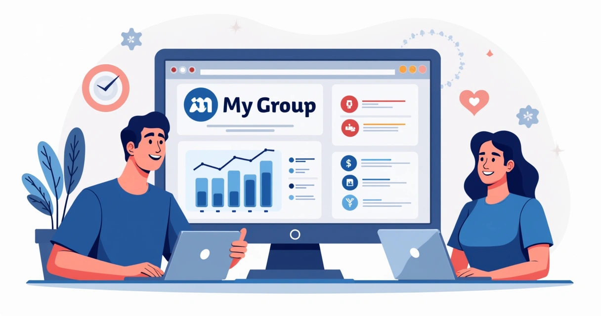 Dashboard do My Group Metrics com recursos destacados 