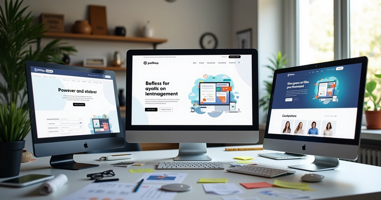 Telas com diferenciais de um site profissional moderno 