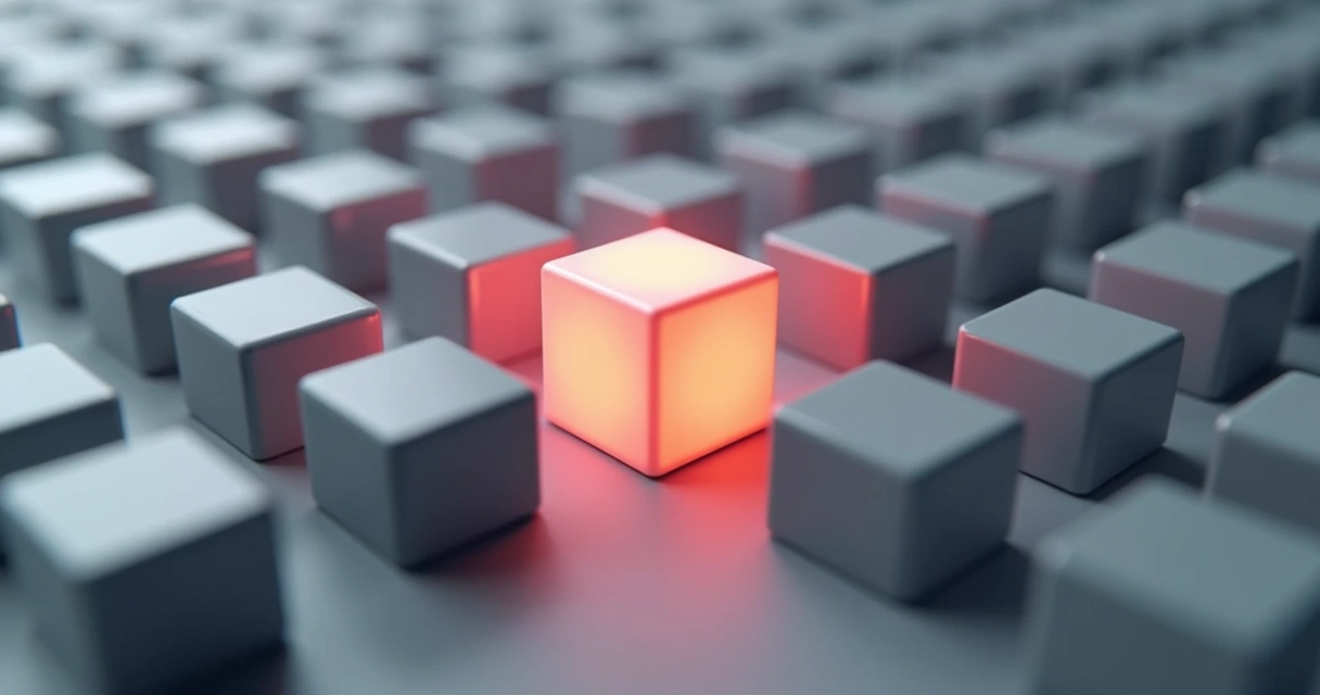 Conceito visual de um negócio único destacado entre vários semelhantes 