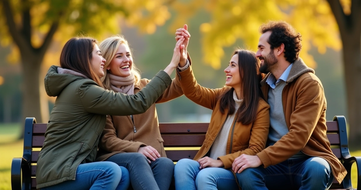 Dos personas sentadas lado a lado, una en actitud amistosa y otra en actitud romántica 