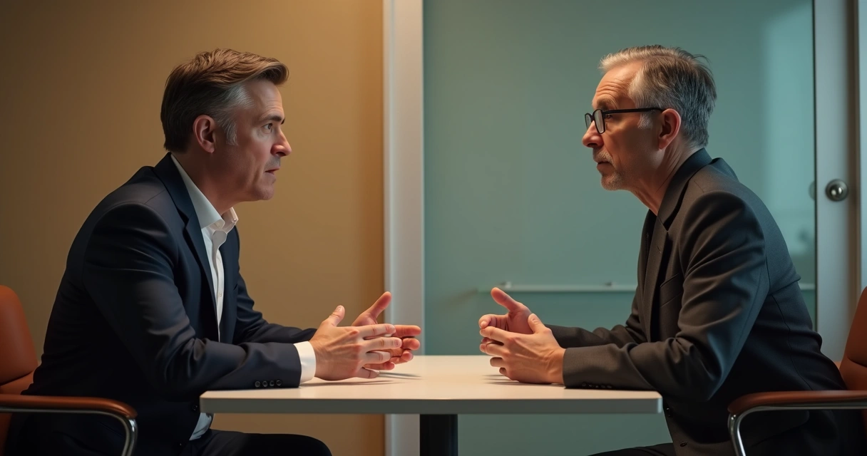 Colleagues having a difficult conversation 