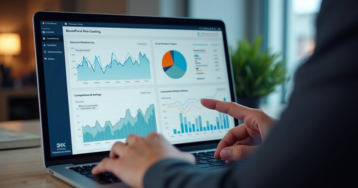 Digital brand monitoring dashboard on a laptop screen
