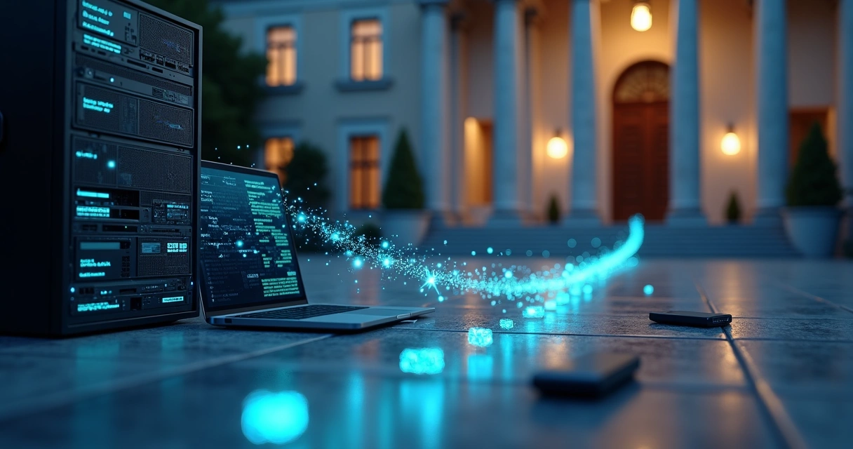 Digital chain of custody tags linking servers to a courthouse in Portugal 