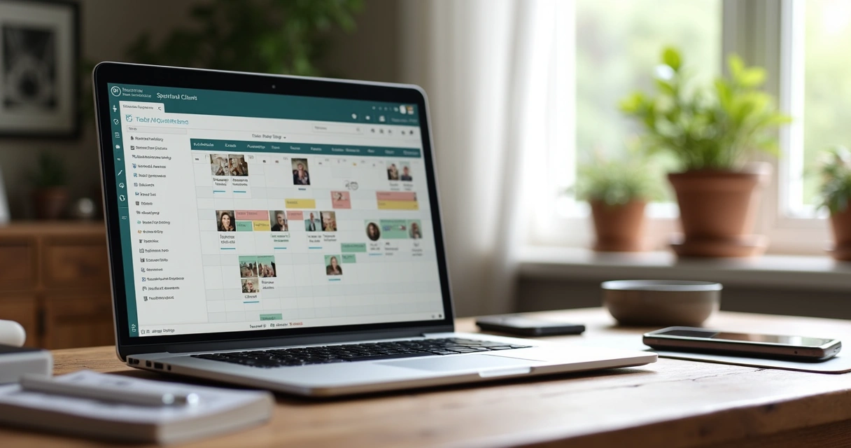 Digital dashboard for long-term card reading records on a laptop 