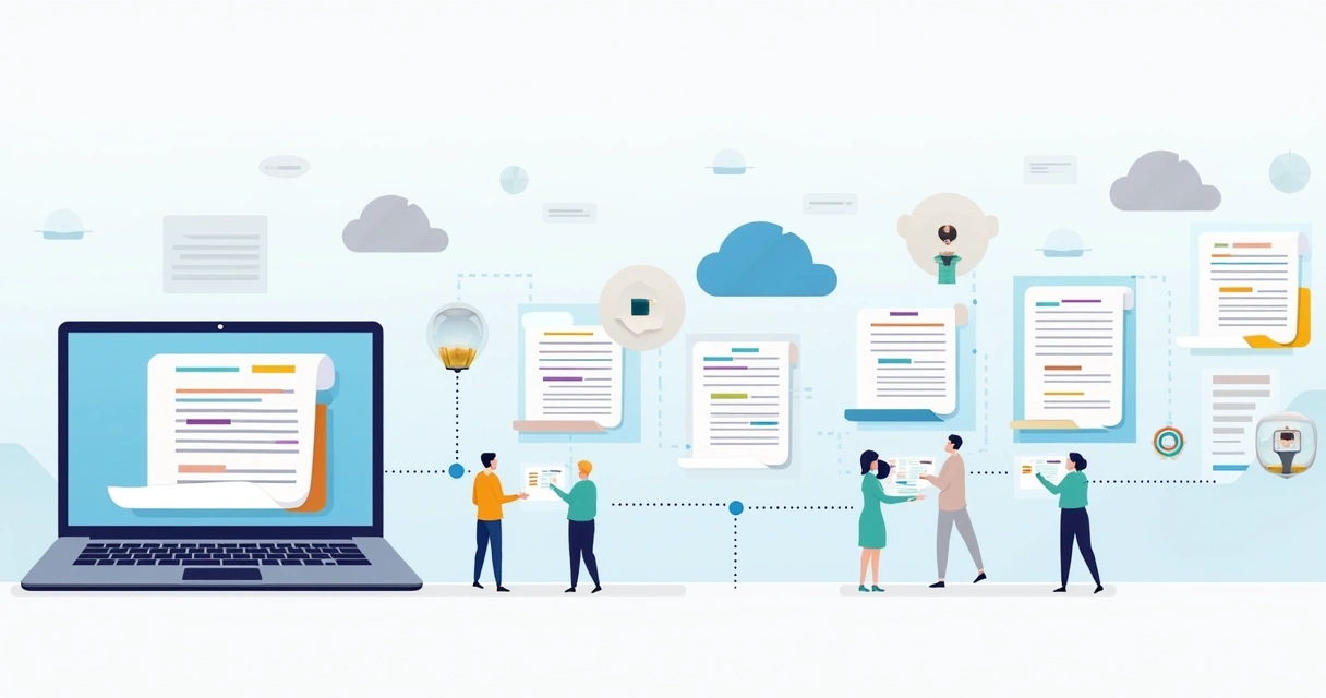 Digital contract process illustration