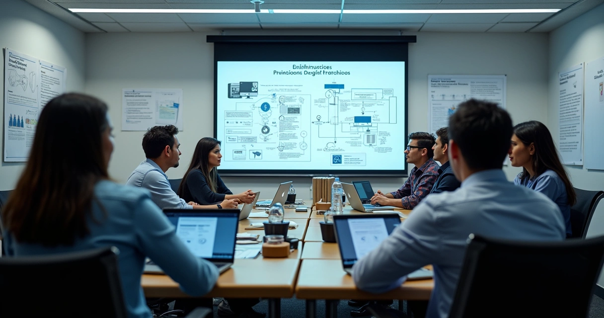 Digital forensics training session in a Brazilian office with experts reviewing computer evidence