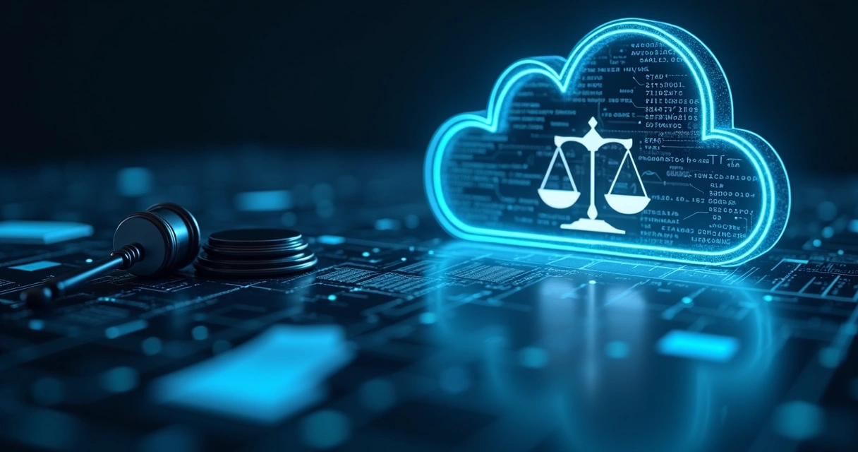 Abstract concept of digital legal technology 
