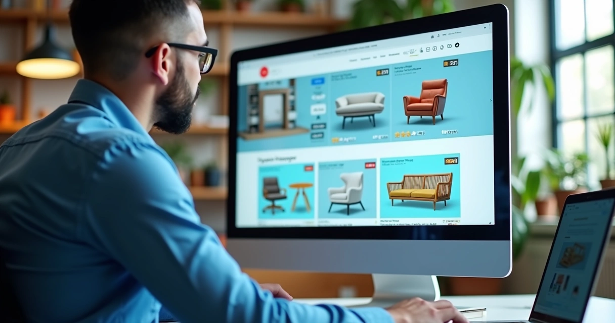 Digital marketing campaign concept for furniture store 