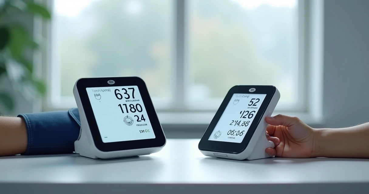 Digital pressure monitor arm model and pulse model side by side 