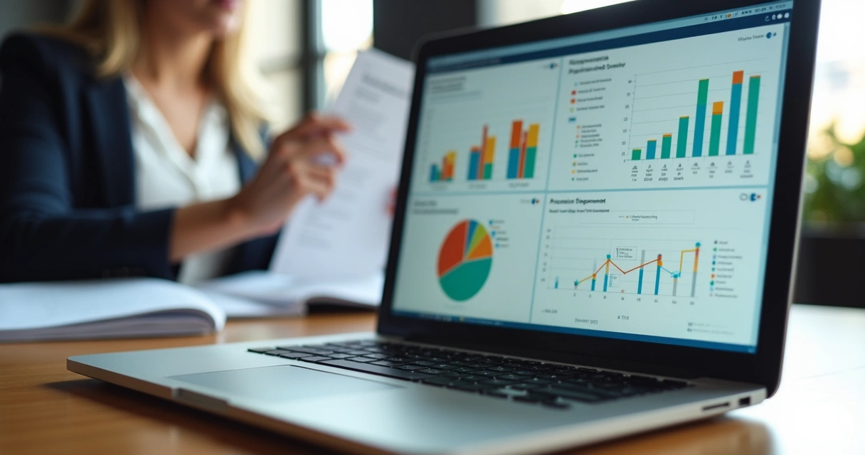 Laptop screen showing project progress dashboard 