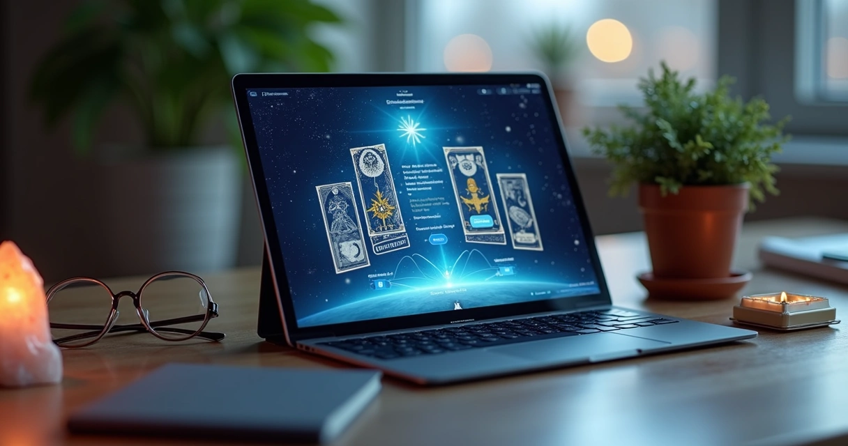 Tablet showing digital psychic reading app 