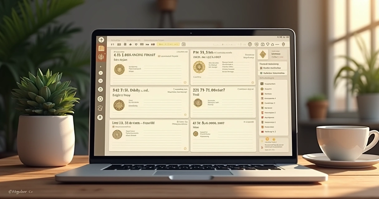 Digital rune journal dashboard with organized entries 