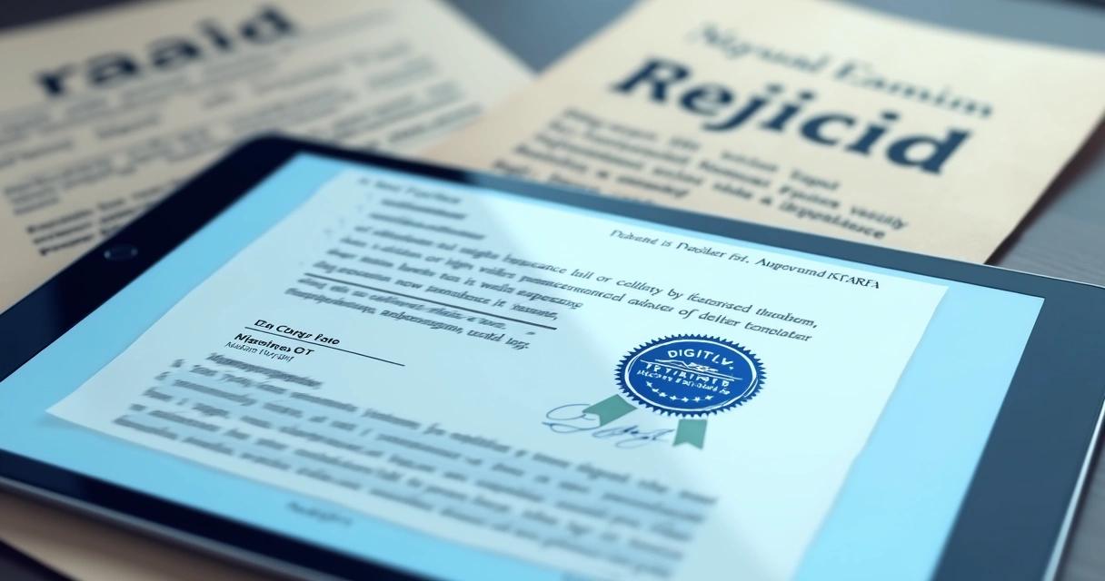 Digital certificate notary seal on Irish legal document 