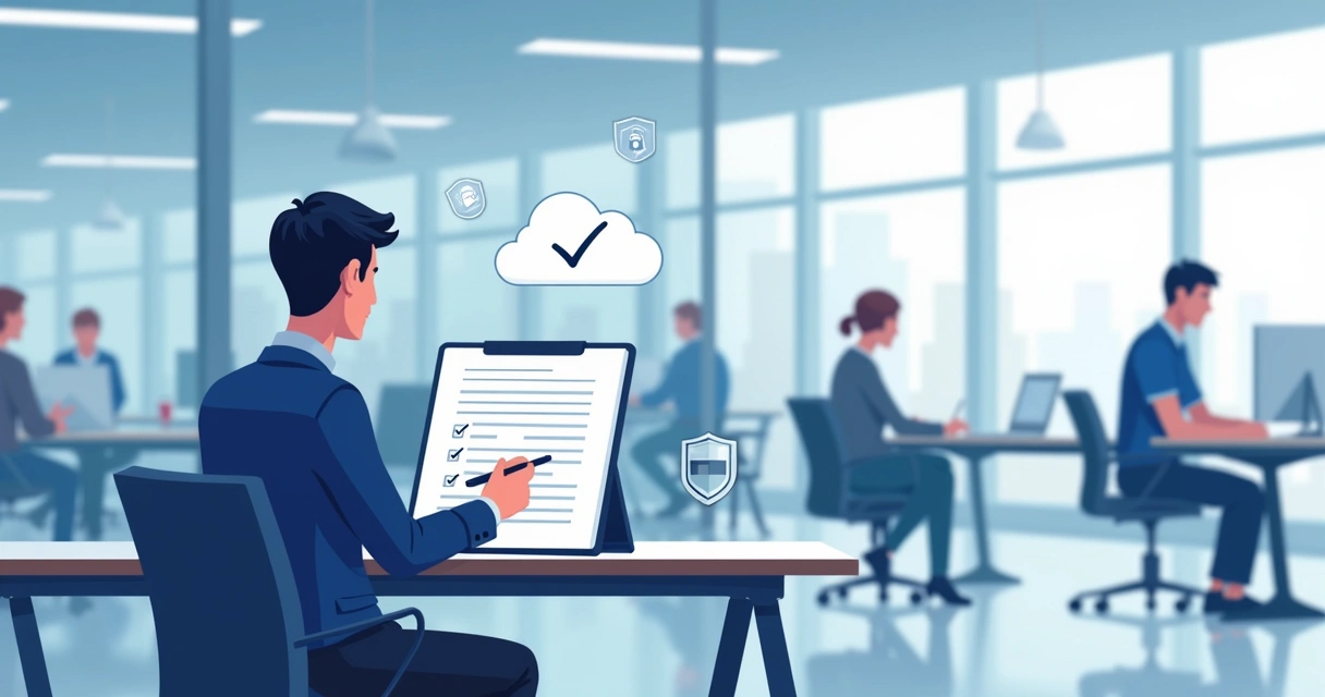 Person signing digital document on a tablet in a modern office 