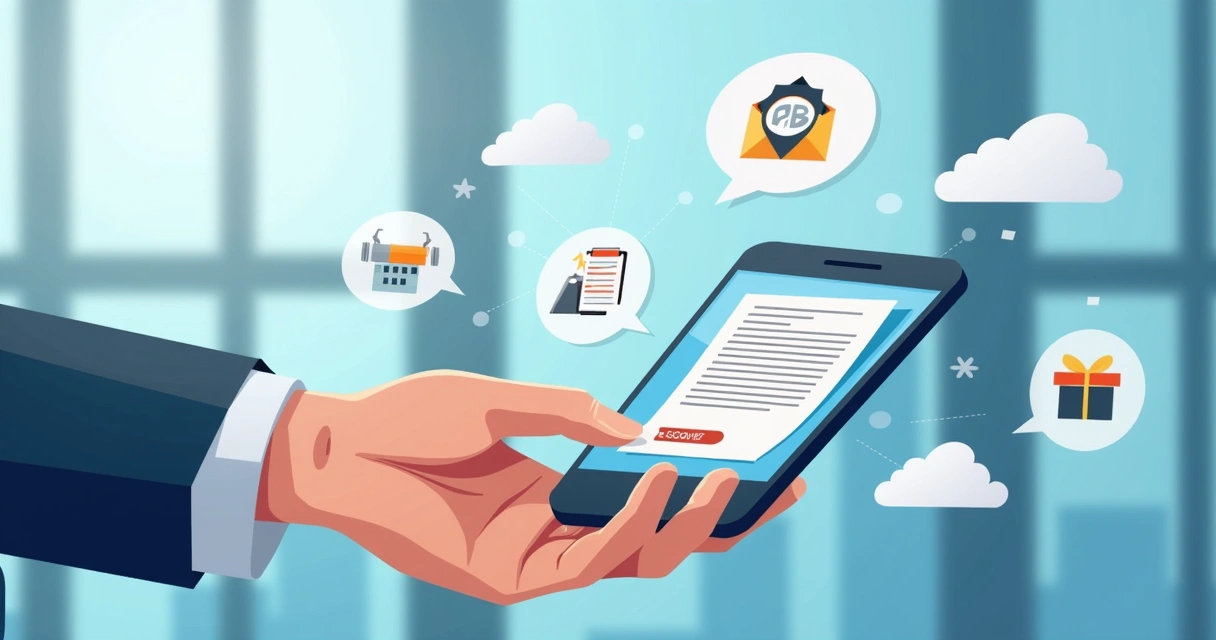 Person e-signing non-solicitation agreement on mobile device with legal icons in background 