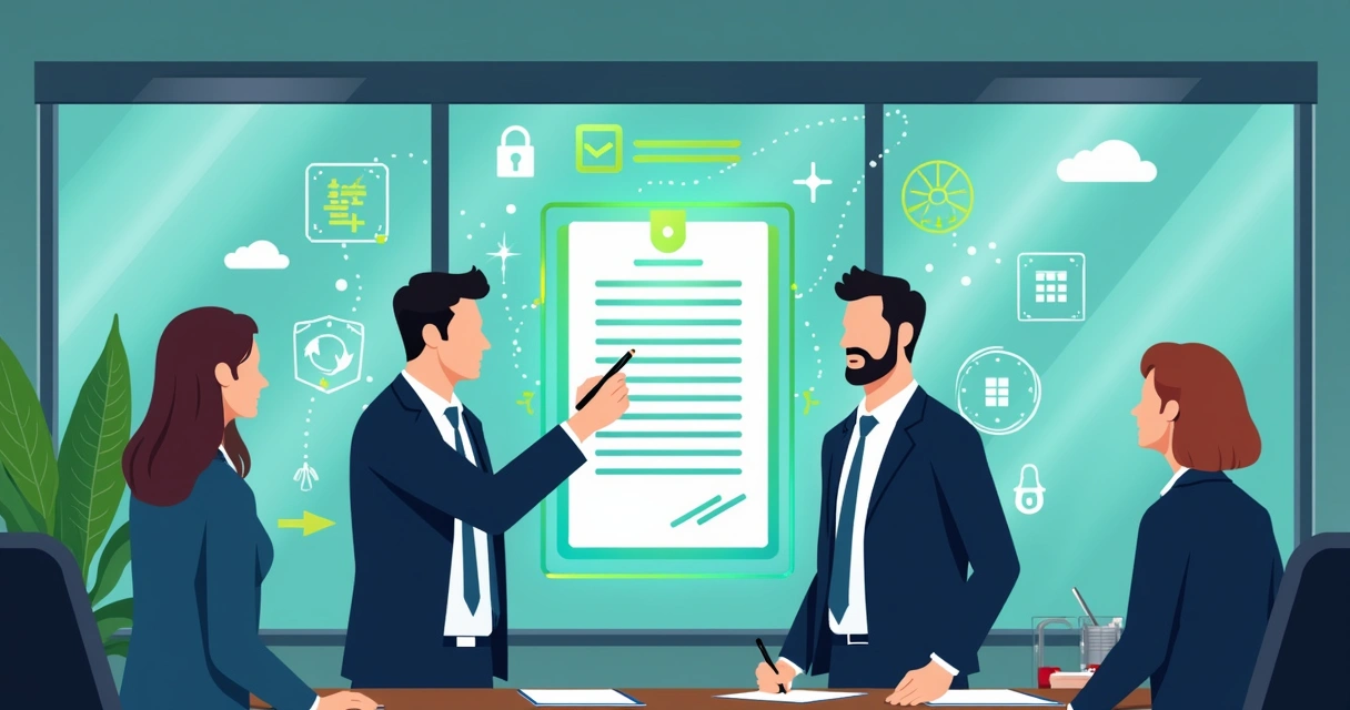 People using laptops and tablets to review and sign digital documents together 