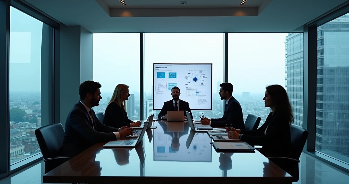 Team meeting discussing digital transformation strategy 