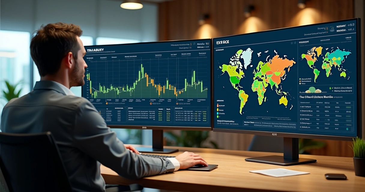 Digital treasury system displaying real-time crop and market data